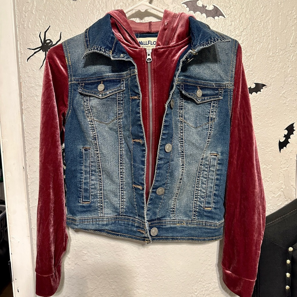 Wallflower Velour Jean Jacket Juniors Small